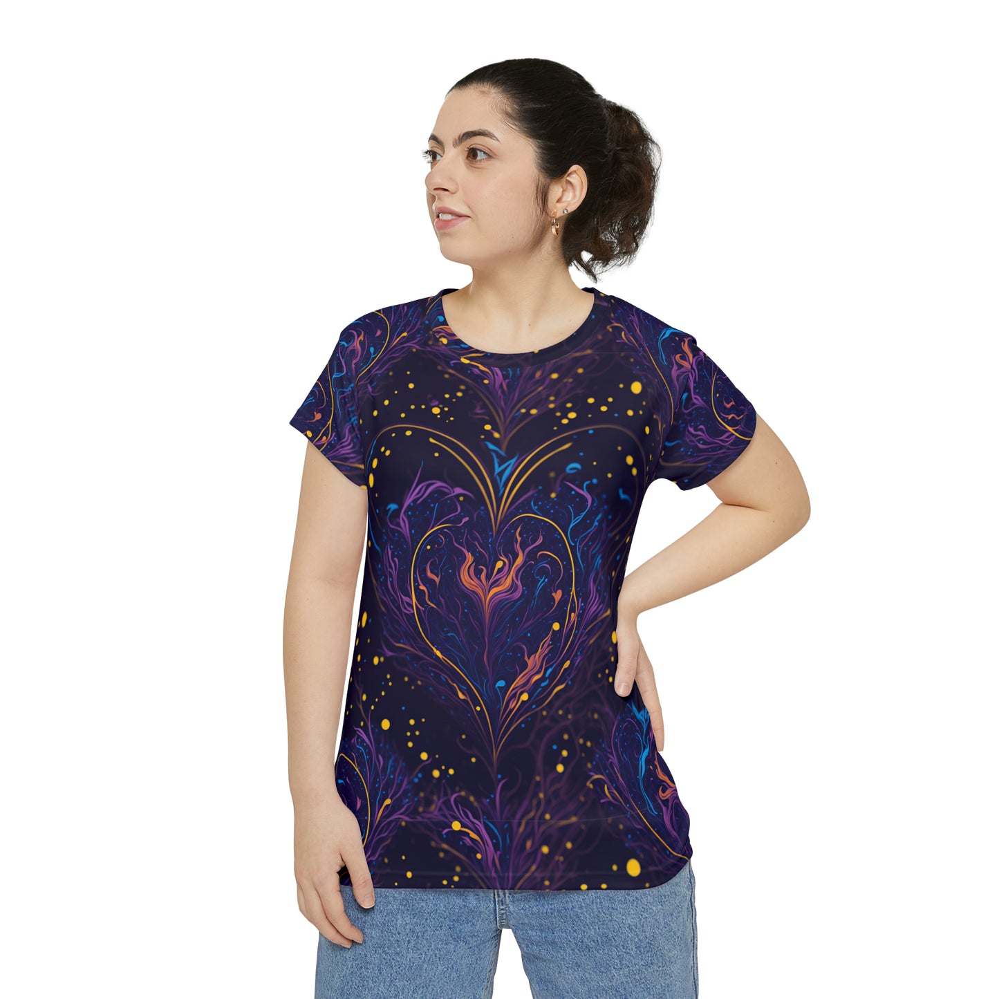 Whimsical Splendor: The Magic Splash Heart - Women's Short Sleeve Shirt