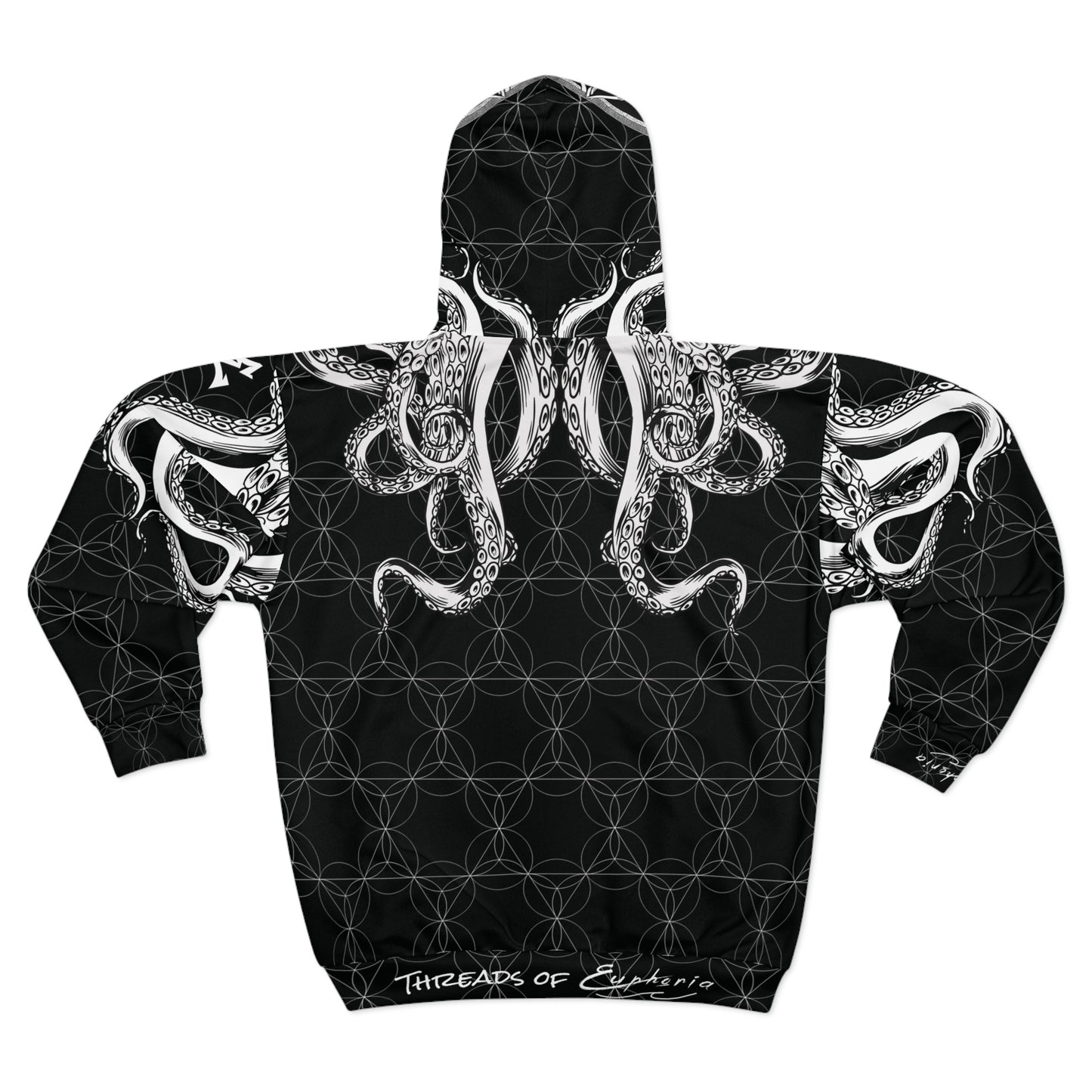 Unisex Zip Hoodie (AOP) Astral Octopus: Merkabah Unleashed (Euphoria Edition)