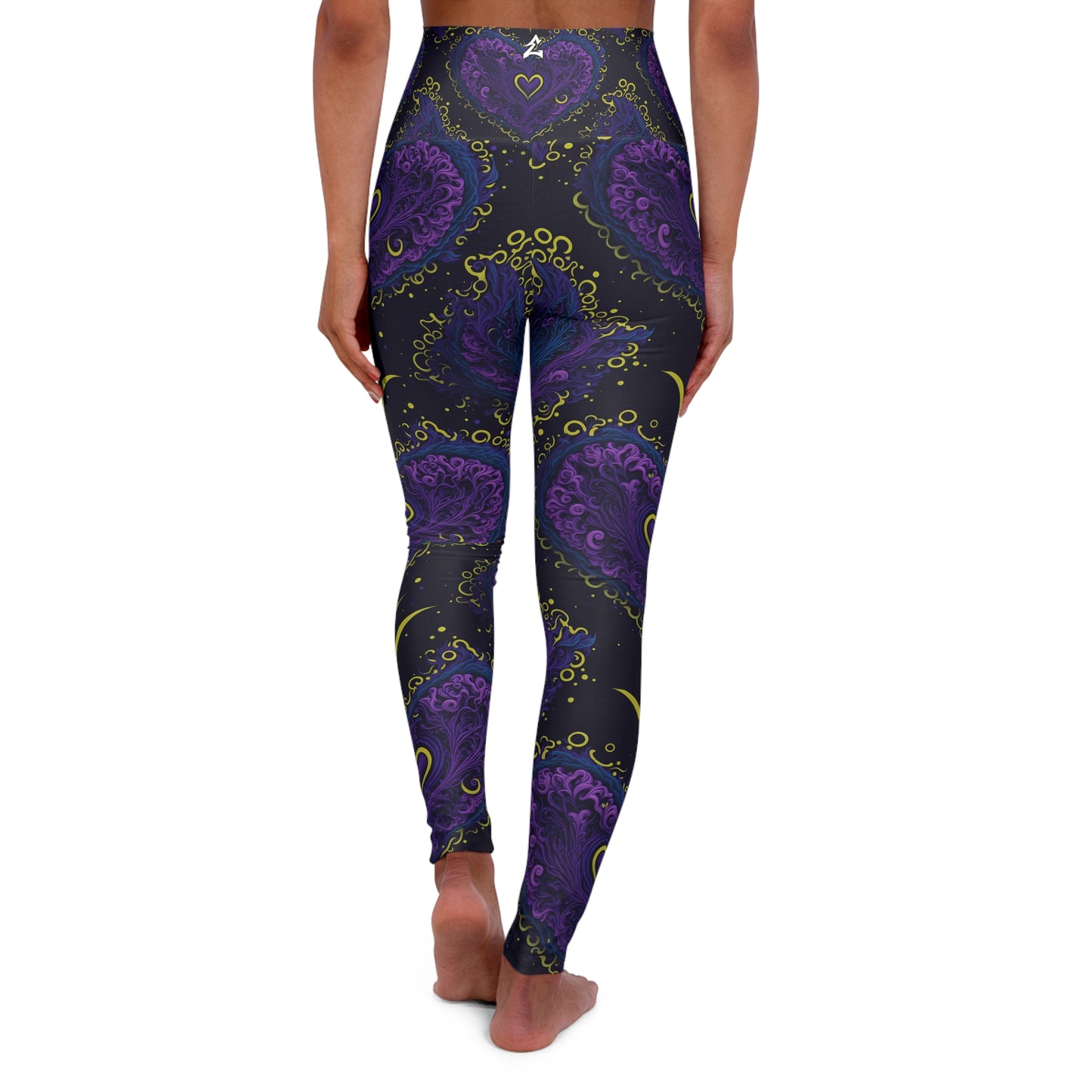 Pulsating Love: The Heart Fractal - High Waisted Yoga Leggings