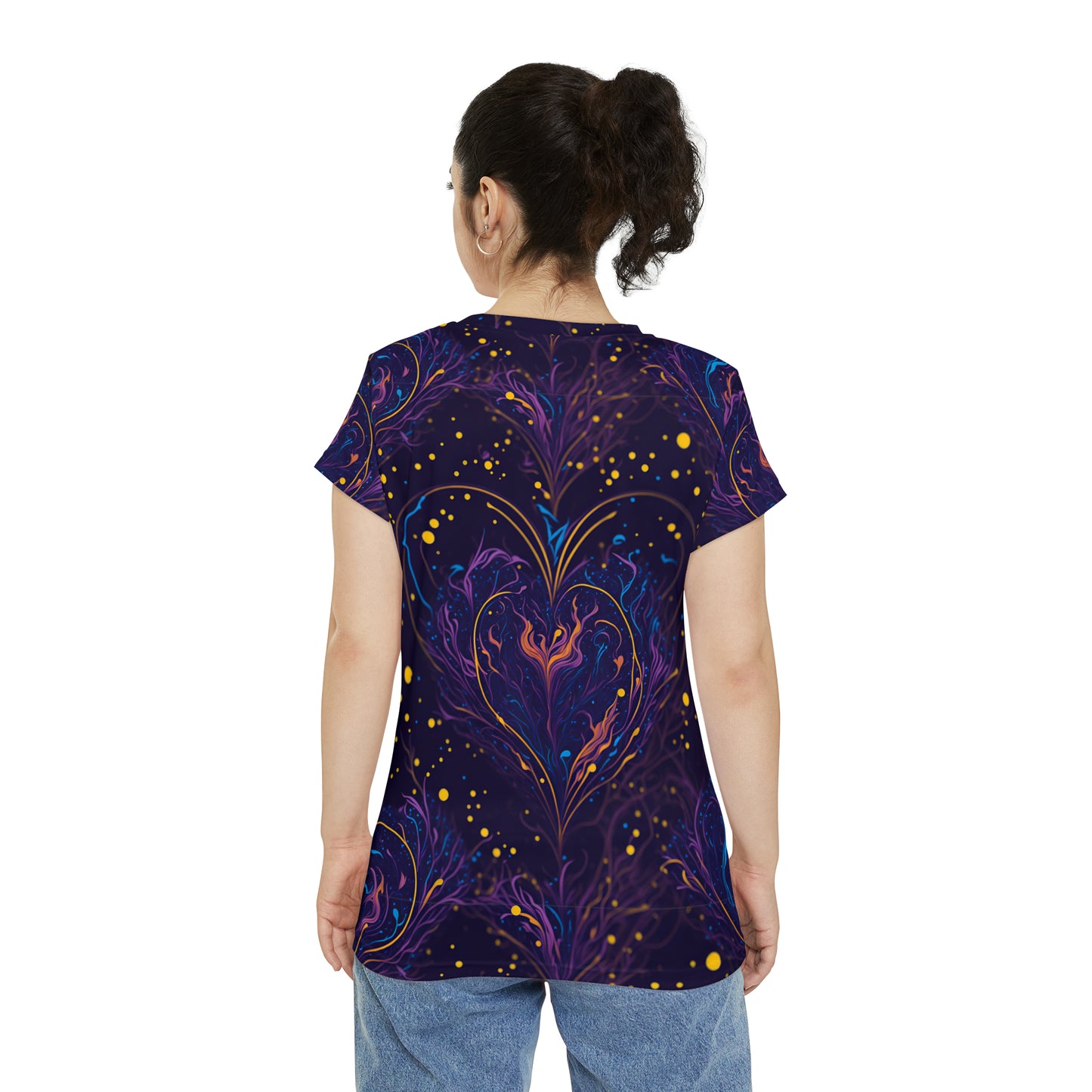 Whimsical Splendor: The Magic Splash Heart - Women's Short Sleeve Shirt